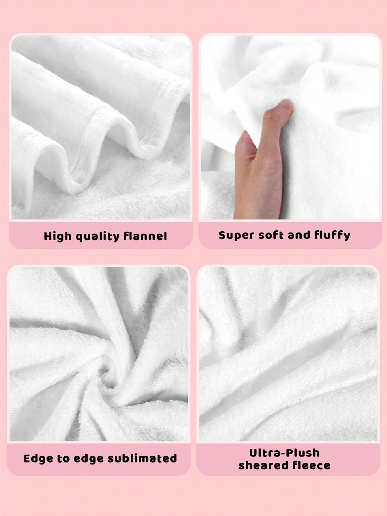 Custom Photo and Text Flannel Blanket Personalized Photo Collage and Text Customization